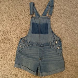 Pac Sun Blue Jean Short Overalls